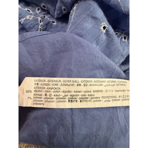 Zara Blue & White Short Embroidered Floral Tunic Flowy Dress Size S - Picture 13 of 13